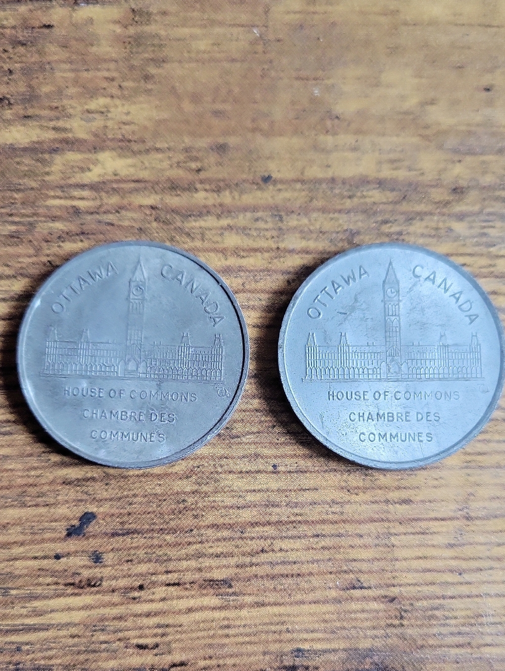 Canadian Ottawa House of Commons Commemorative Coins - Silver Tone (Pair)